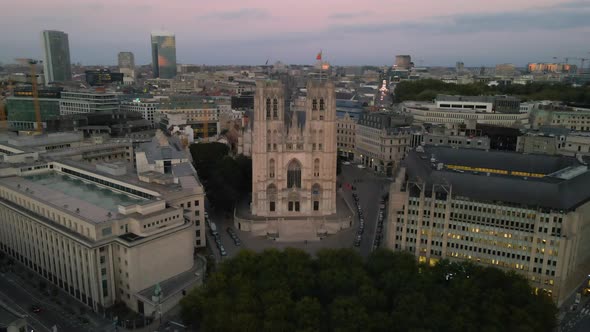 Pulling away from Cathedral of St. Michael and St. Gudula Brussels