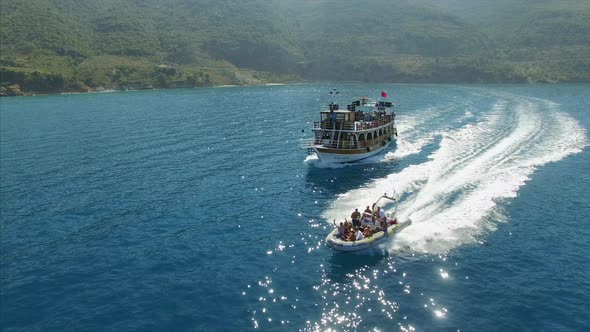Tour boat in Albania