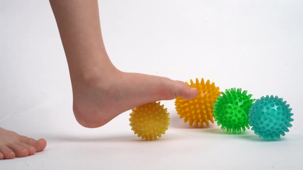 Prevention of Children's Flat Feet and Valgus of the Foot Exercises with Massage Balls