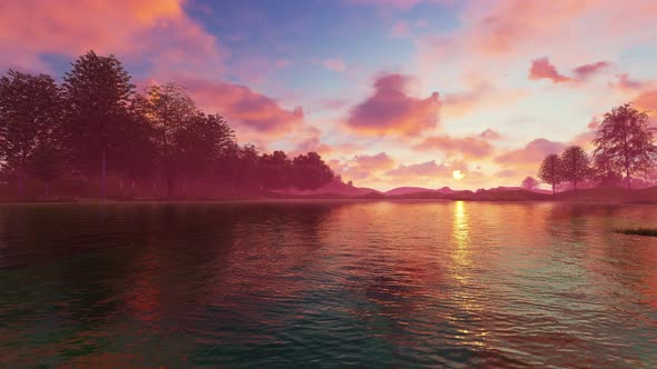 Beautiful colorful sky at sunset background 2K