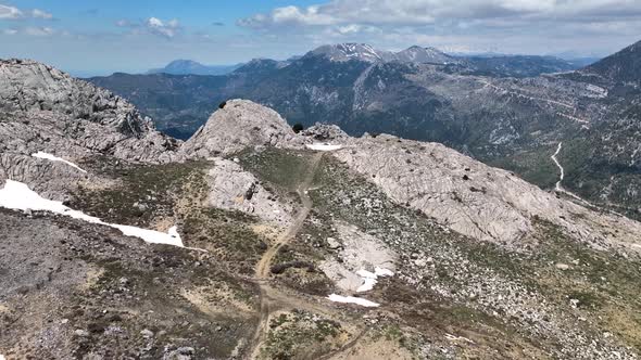 Spring in the Mountains aerial view 4 K