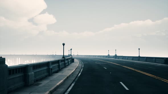 Long Bridge in Misty Fog