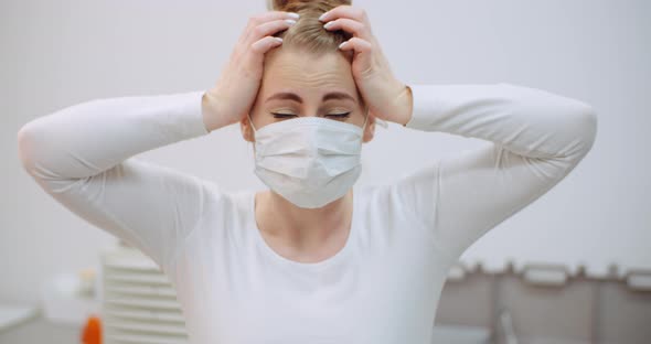 Young Woman Wearing Protective Mask Against Coronavirus