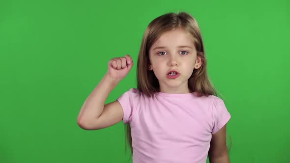 Baby Swears with His Girlfriend. Green Screen. Slow Motion