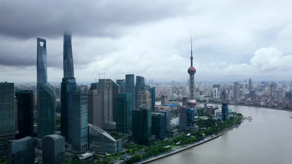 Shanghai skyline with modern urban skyscrapers, China