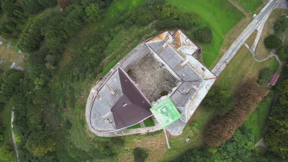 Aerial View of the Ancient Olesko Castle Near Lviv Ukraine