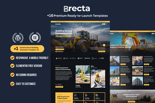 Brecta - Construction & Building Elementor Template Kit