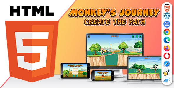 Monkey's Journey Game (HTML5) Create The Path