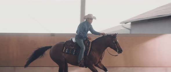 Cowboy on a Horse Ranch