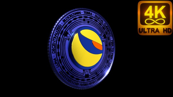 Terra Luna Ust Stablecoin Open Source Network Controlled By Its Stakeholders. A 3D 4K Coin Animation