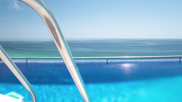 Hotel Swimming Pool with Sunny Reflections Timelapse Sesimbra Portugal