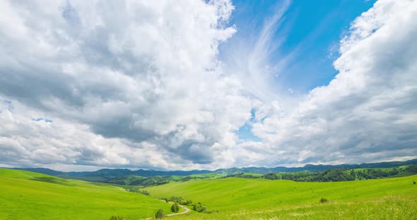 Mountain Meadow Timelapse at the Summer or Autumn Time