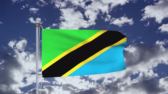 Tanzania Flag Waving 4k