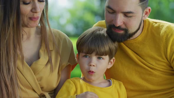 Child eating outdoors