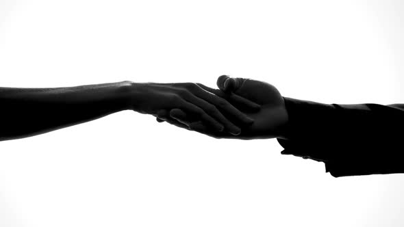 Male and Female Hands Separating, Relations Breakup, Divorce Symbol, Crisis