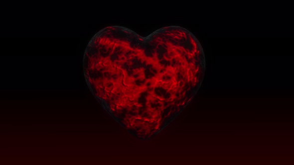 Red Heart Being Infected by Black Disease.