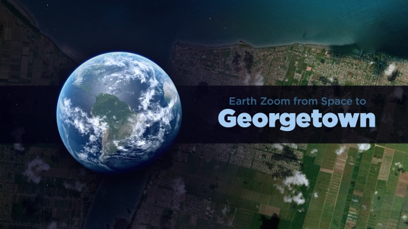 Georgetown (Guyana) Earth Zoom to the City from Space