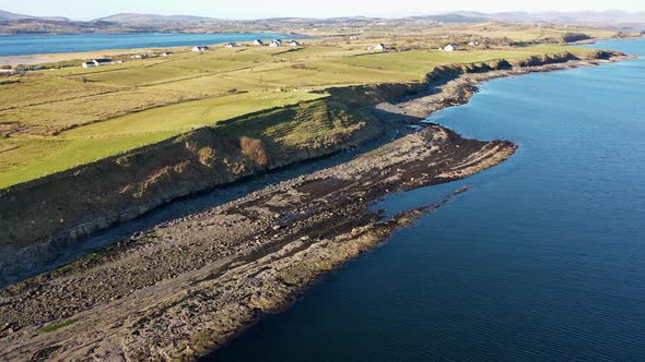 Aerial View of the Ballysaggart Coast at St Johns Point in County Donegal  Ireland