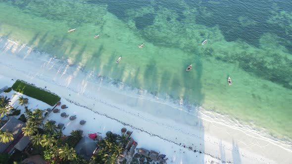 Aerial View of the Ocean Near the Coast of Zanzibar Tanzania