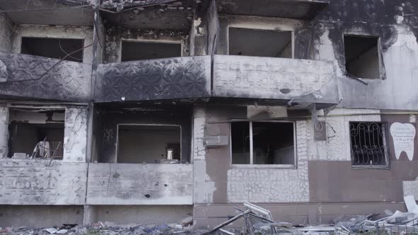 War in Ukraine  Destroyed Building in Borodyanka Bucha District