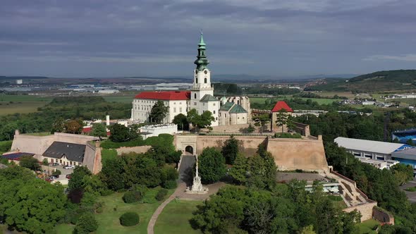 Aerial view of the castle in the city of Nitra in Slovakia