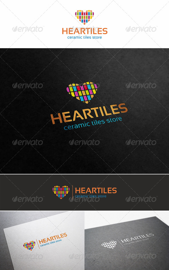 Colorful Heart Tiles Logo