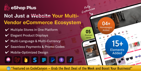 eShop Plus - Multi Vendor eCommerce, Multi Module Website in Laravel