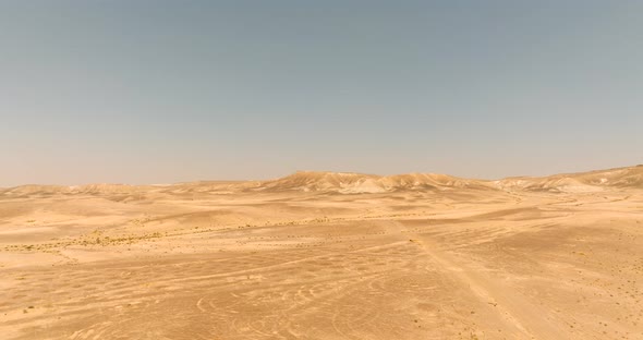 Dry desert landscape, Drone footage.