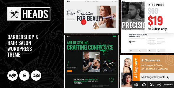 Heads - Barbershop & Hair Salon WordPress Theme