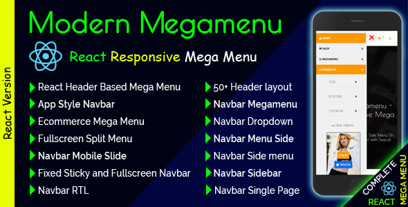 Modern Megamenu - React Responsive Mega Menu