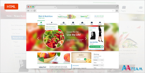 Diet & Nutrition Health Center – Responsive HTML5