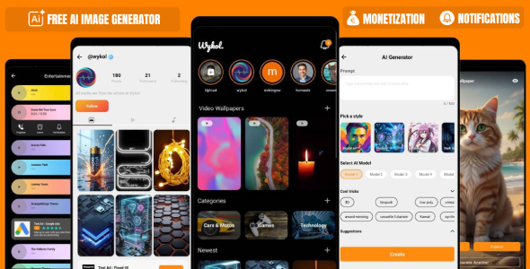 AI-Powered  Wallpaper - Videos - Ringtones - Photo Editor - Free AI Image generator