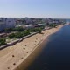 Top View on City From Drone Beautiful River Sandy Beach on Coast and City Panorama - VideoHive Item for Sale