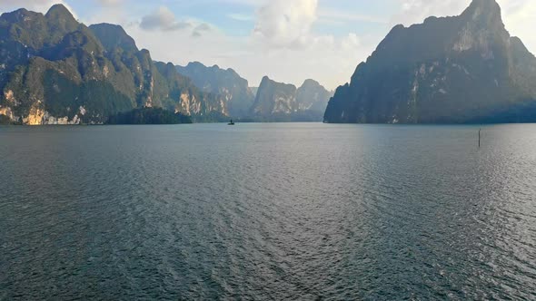 Peaceful Lake with Mountain Ranges