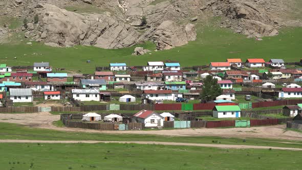 A Traditional Colorful City in Southern Siberia Mongolia