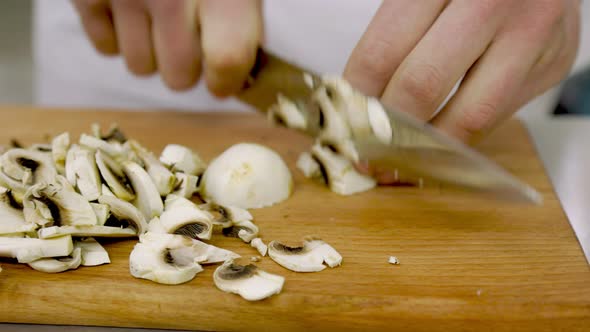 Slicing Mushrooms with a Knife
