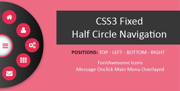 CSS3 Fixed Half Circle Navigation