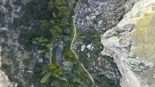 Ihlara Valley Canyon View From Air During Sunrise