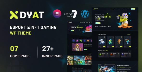 DYAT - eSports and Gaming NFT WordPress Theme Multipurpose