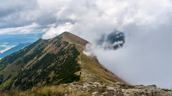 White Clouds Alpine Mountains Misty Nature