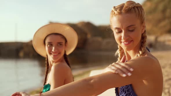 Two Beautiful Girls at the Beach