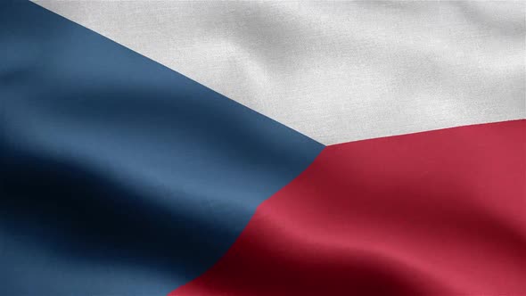 Czech Republic Flag Seamless Closeup Waving Animation