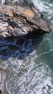 Sea Near the Coast  Closeup Aerial View of the Coastal Seascape