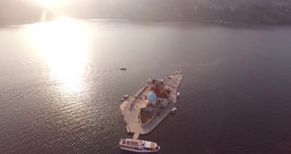 Drone View of the Church of Our Lady on the Rocks