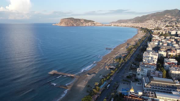 Alanya, Turkey - a Resort Town on the Seashore. Aerial View