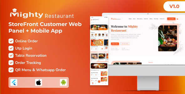 Mighty Restaurant – Restaurant Management System Storefront Add-On (Web & Mobile App)