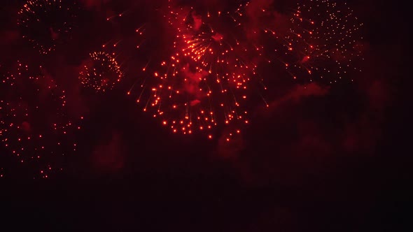 Bright Colorful Fireworks Closeup
