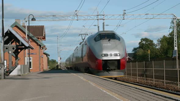 Train in Norway Station Rygge