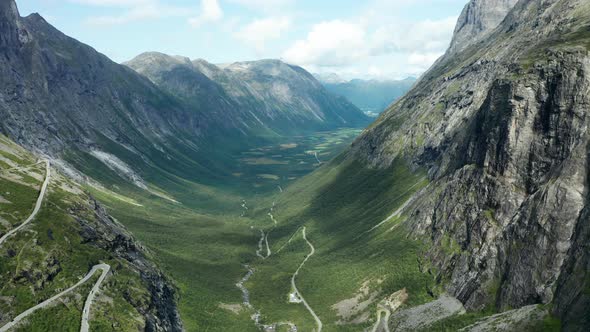 Trollstigen or Trolls Path Is a Serpentine Mountain Road in Norway