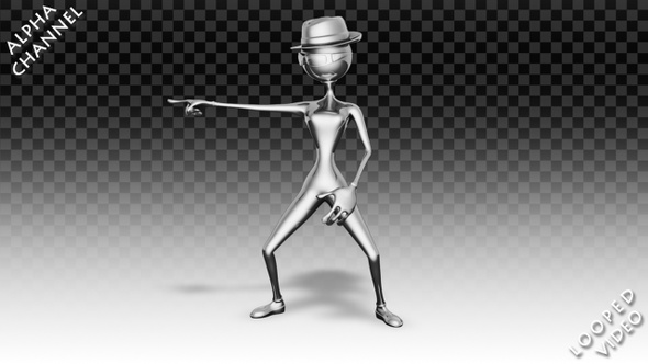 3D Silver Woman - Cartoon Ritm Dance